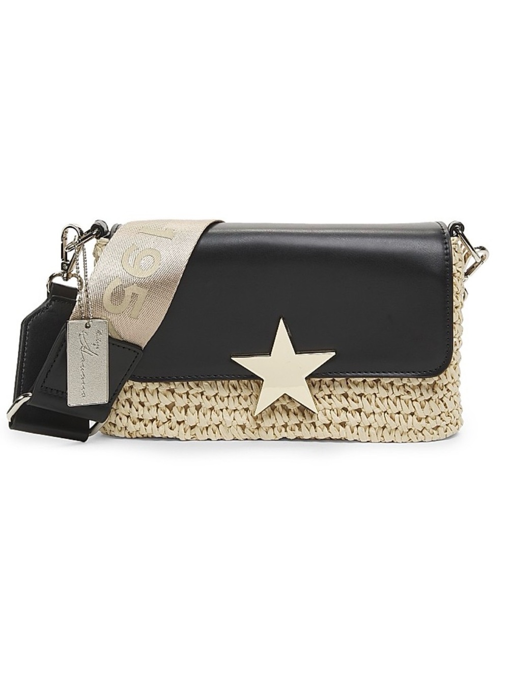 Vintage Havana Black and Natural Star Crossbody Bag-NWT